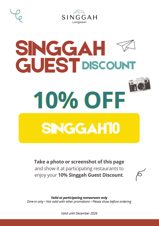 Singgah Guest Discount — show this at participating restaurants
